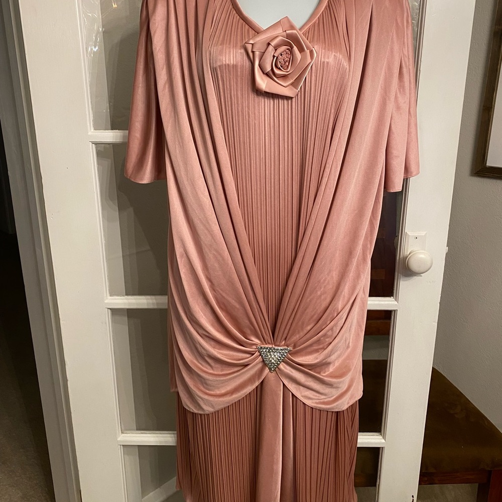 KATHERINE LINDSEY rose dress size 18-20 EUC